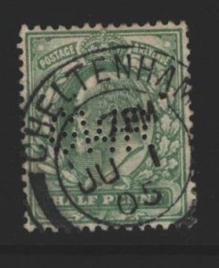 Great Britain Sc#127 Used - Perfin GWR