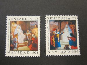 Venezuela 1992 Sc 1447a-b Christmas Religion set MNH