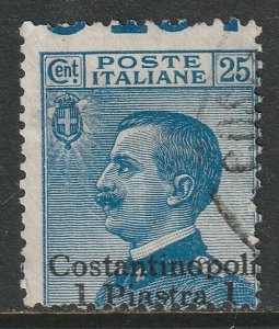 Italian Offices Constantinople 1909 Sc 4 used perf shift with upper sheet margin