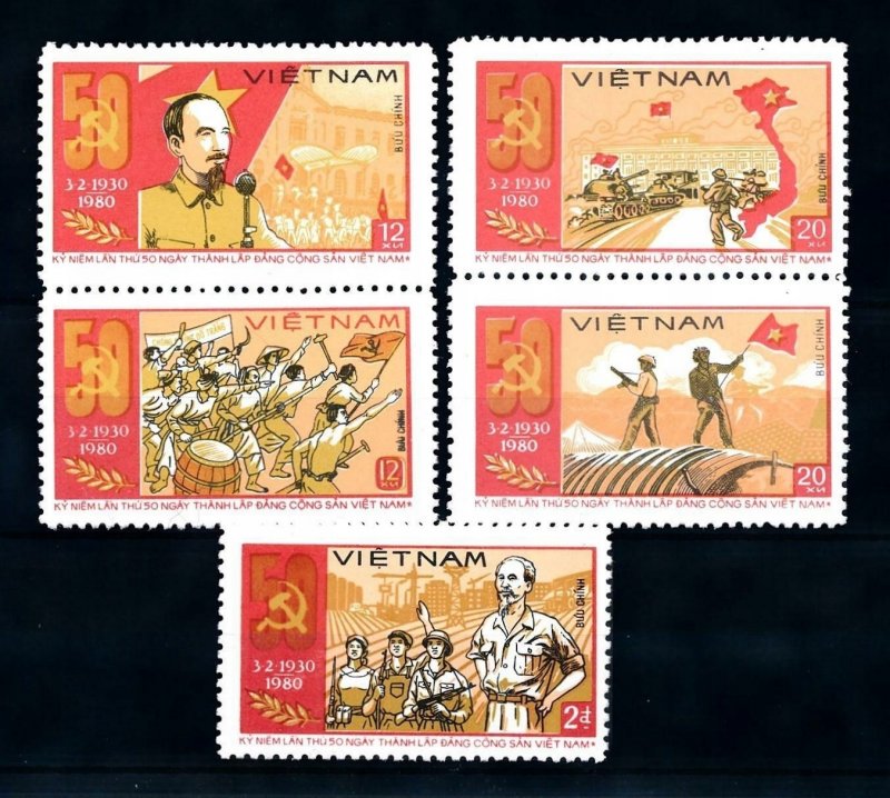 Vietnam 1980 MNH Stamps Scott 1046-1048 Ho Chi Minh Army Soldiers Communist Part