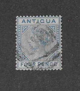 Antigua Sc #10 4p blue used VF