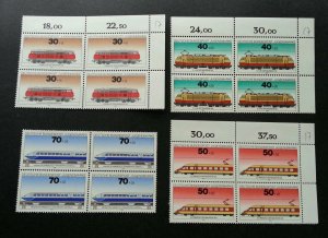 Germany Locomotive 1975 Train Railway Transport Vehicle (stamp blk 4) MNH *rare
