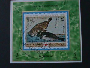 MANAMA-1971 CENTENARY OF PHILATOKYO'71-WORLD STAMP SHOW-CTO IMPERF-S/S VF-