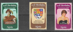 Nevis #150-152 21th Birthday of Princess Diana(MNH) CV$1.75