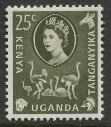 Kenya Uganda - Scott 124 - QEII Definitive -1960 - MLH - Single 25c Stamp