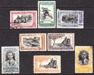 Costa Rica Scott C189-96 complete set F to VF used.  FREE...