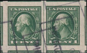 US Scott #408 Pair, PSE Grade 100J Cert, Huge Jumbo, Superb!, SMQ $175 (single)