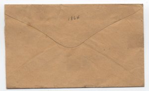 1860s #73 2 cent blackjack cover cork cancel addressed to Onedia NY [y8790]