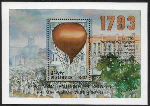 Maldive Is #1913 MNH Souvenir Sheet - Blanchard's Balloon 1793