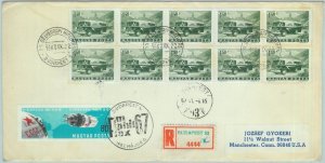 84724 - HUNGARY - Postal History -  BLOCK of 10 stamps on FDC COVER 1967 Car Bus