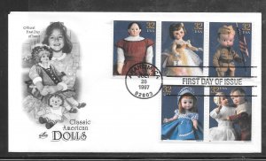 Just Fun Cover #3151 FDC Set of 5 Stamps on ARTCRAFT CACHET (my2442)