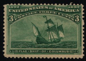Scott #232 VF - 3c Green - Columbian Exposition Issue - NG - 1893