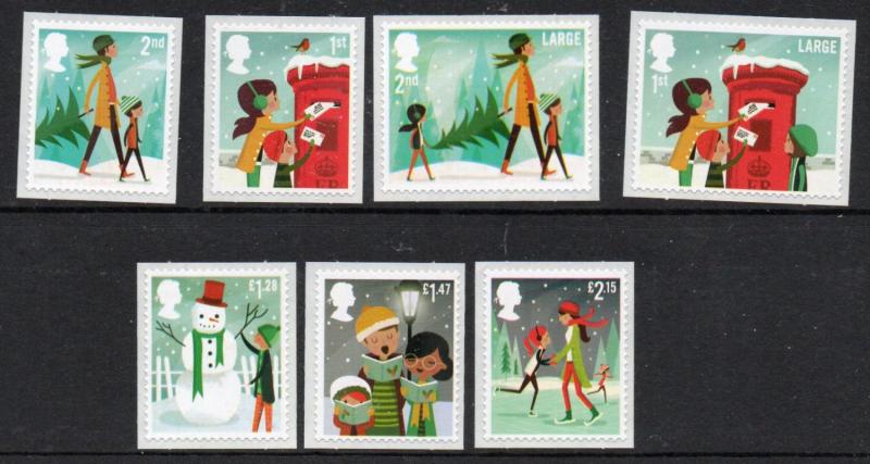 Great Britain Sc 3337-43 2014 Christmas  stamp set mint NH