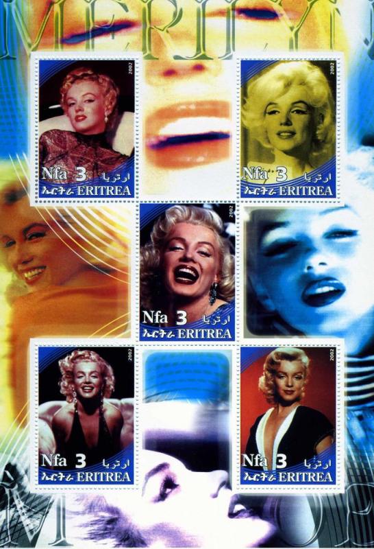 Eritrea 2002 MARILYN MONROE Sheet  Perforated Mint (NH)