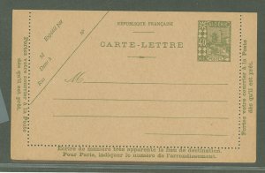 Algeria  1928 40c letter card, edges not stuck, edge fault lower right