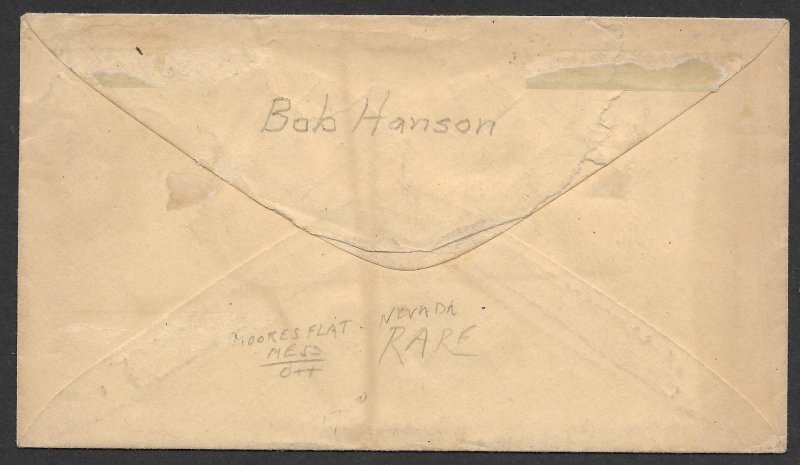 Doyle's_Stamps: California Moore's Flat Postal History #26A on Cover