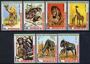 Equatorial Guinea 1974 African Animals perf set of 7 unmo...