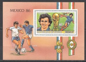 Wb067 1986 Guinea Football World Cup Mexico 86 Platini Space Bl Mnh