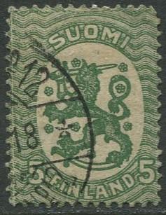 Finland - Scott 83 - Arms of Republic -1917- Used - Single 5p Stamp