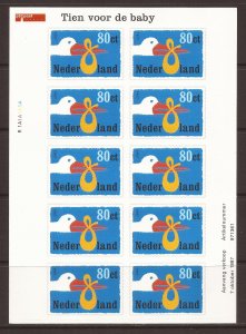 1997 Netherlands - Sc 975 - MNH VF - Mini Sheet - Birth Announcement Stamp