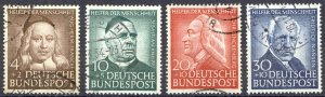 Germany Sc# B334-B337 Used (a) 1953 Famous People