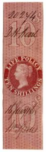 (I.B) QV Revenue : Life Policy 10/- (1869) 