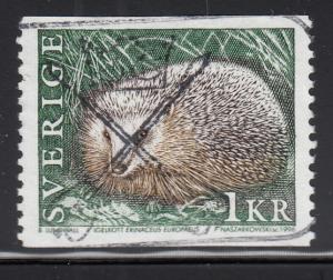 Sweden 1996 used Sc #1926 1k Erinaceus europaeus Hedgehog