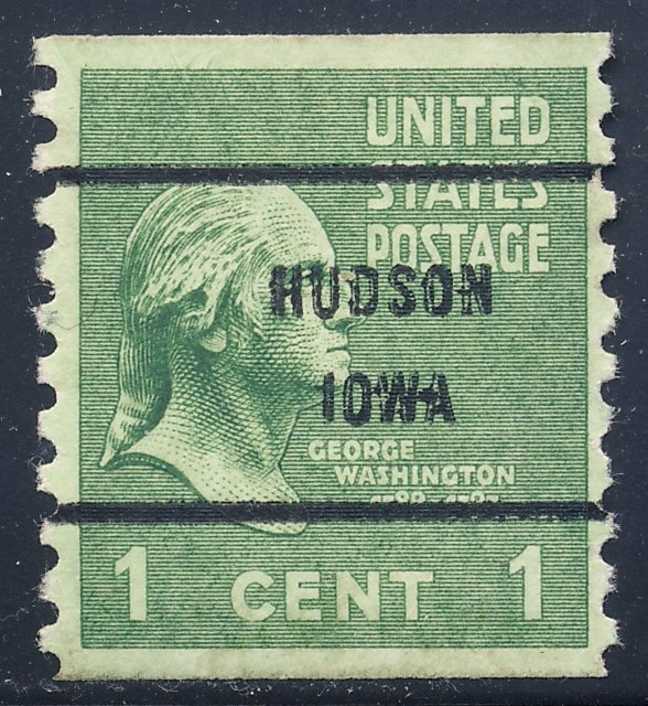 Hudson IA, 839-61 Bureau Precancel, 1¢ coil Washington