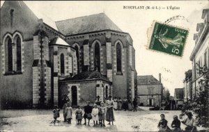 France Postcard 1909 Écouflant Maine et Loire, The Church, General view, Used