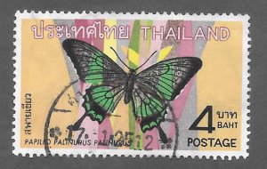 THAILAND Scott 512 Used 4b Butterfly stamp 2017 CV $12.00