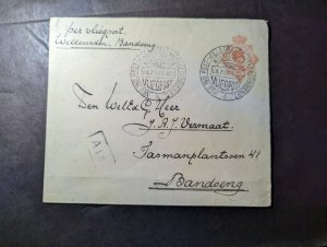 1923 Dutch East Indies Airmail Cover Weltenreden to Bandung Netherlands Colony