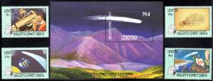 Lesotho - 1986 Halley's Comet Set & MS MNH** SG 691-695