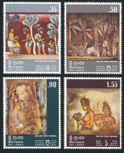 Sri Lanka 1973 Rock Temple Painting Art Cultures Religions Stamps MNH Sc 478-481