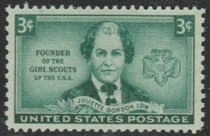 US 974 Juliette Gordon Low 3c single MNH 1948