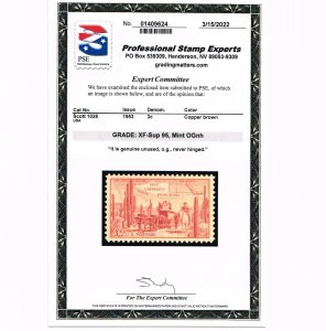 EXCEPTIONAL GENUINE SCOTT #1028 MINT PRISTINE OG NH PSE CERT GRADED XF-SUPERB 95