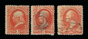 GENUINE SCOTT #O15 O16 O17 USED INTERIOR DEPT OFFICIAL - SET OF 3 STAMPS #15866