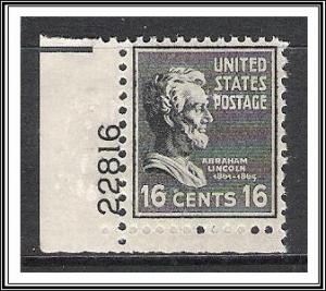 US #821 Abraham Lincoln Plate # Single MNH