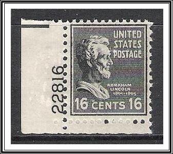 US #821 Abraham Lincoln Plate # Single MNH