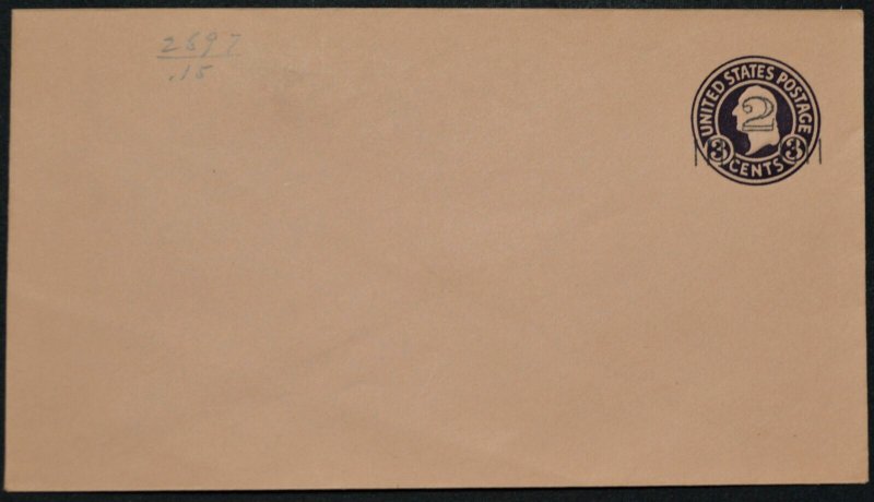 1920 US Sc. #U460 die 1 surcharged stamped envelope, mint, good shape