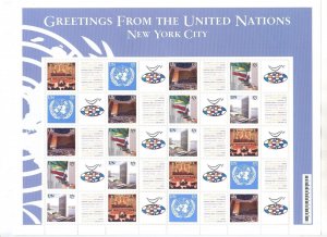 UNITED NATIONS Sc#853-857 (857a) Full Sheet 2003 Personalized Stamps MNH