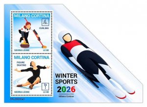 SIERRA LEONE - 2025 - Winter Olympics - Perf 2v Sheet - Mint Never Hinged