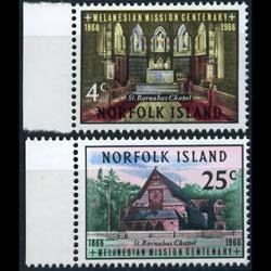 NORFOLK IS. 1966 - Scott# 97-8 Church Set of 2 NH