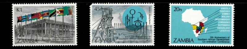 Zambia 1985 - SADCC 5th Anniversary - Set of 3v - Scott 324-26 - MNH