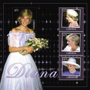 Liberia - 2010 - PRINCESS DIANA IN MEMORIAM - Sheet of 4 Stamps - MNH