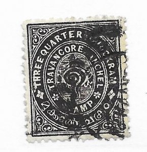 India Travancore #8 Used - Stamp - CAT VALUE $2.10