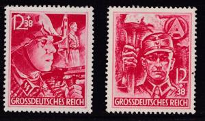 Germany 1945 Semi-Postals Complete (2) VF+/NH(**)  Storm Troopers