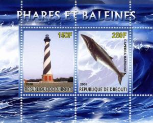 Djibouti 2008 Whale and Light House s/s Perforated mnh.vf