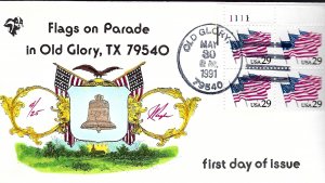 Pugh Designed/Painted Flags on Parade Plate Block FDC...4 of Only 25 created!