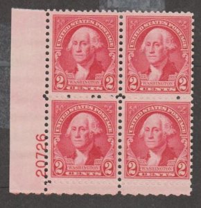 U.S. Scott #707 Washington Stamp - Mint Plate Block