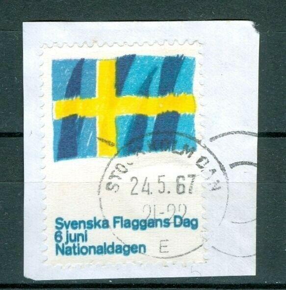 Sweden. Poster Stamp. 1967. On Paper. National  Day June 6.  Flag. Cancel.